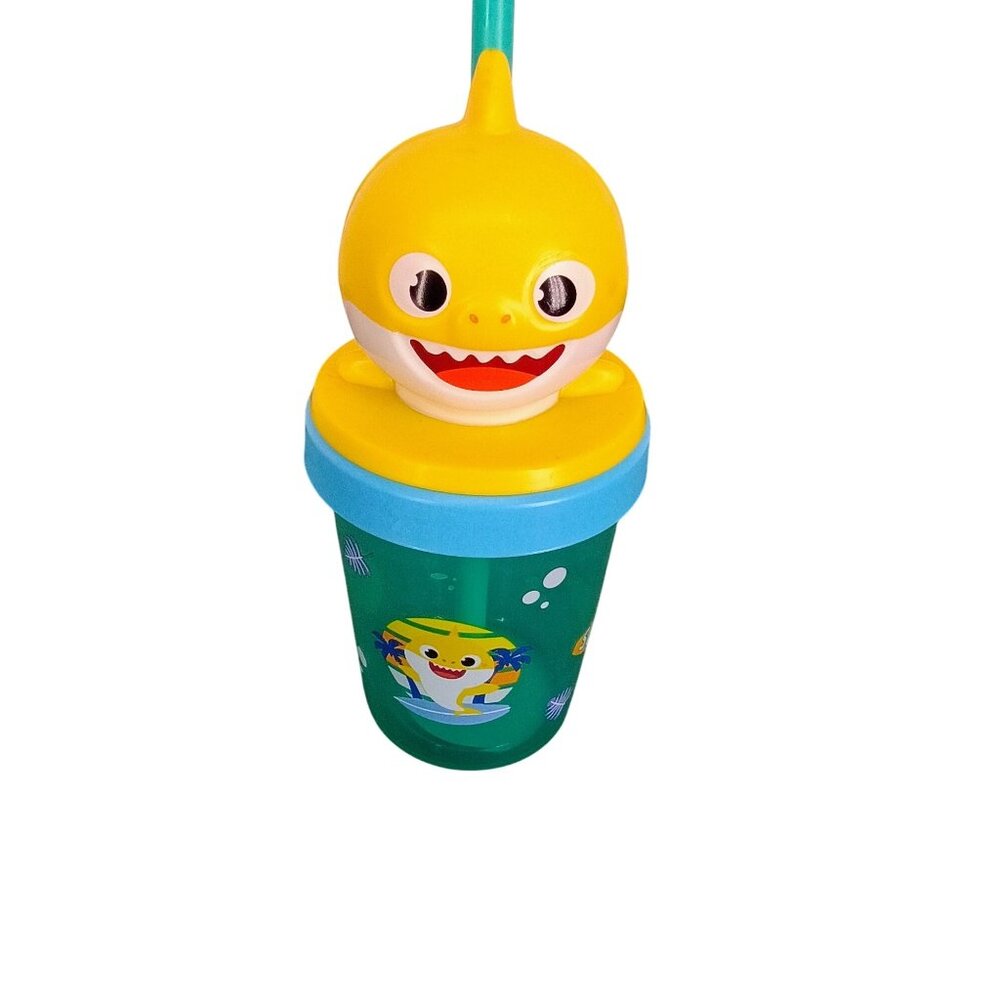 Baby Shark Cup With 3D Lid & Straw Zak Designs Super Sipper 13‎ oz Toddler NEW!